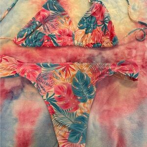 Tropical Print Bikini Set